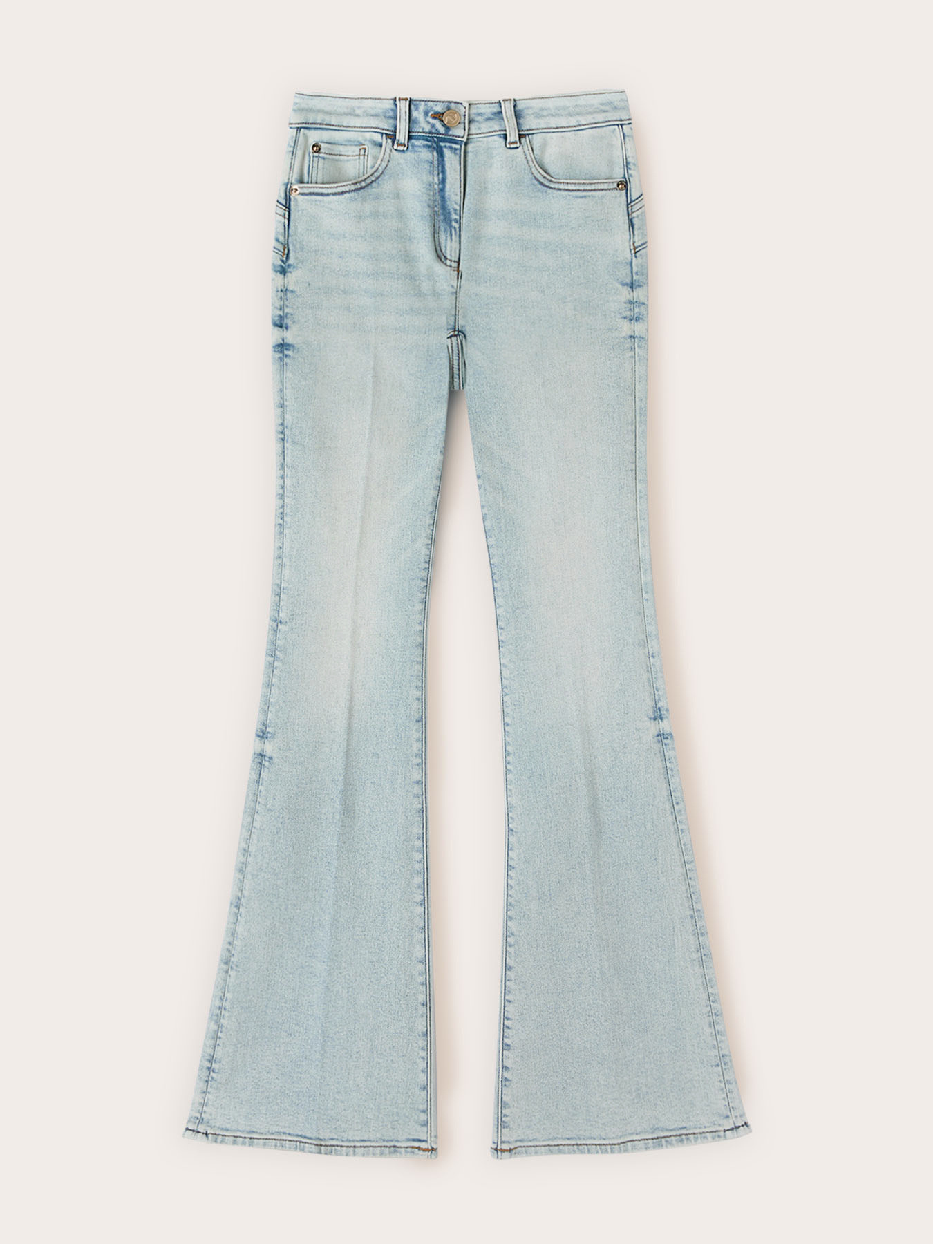High-waisted push-up flare jeans image number 4