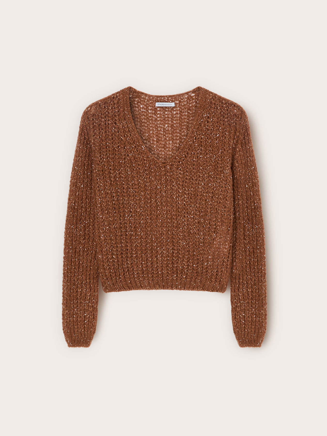 Grobstrick-Pullover mit Pailletten image number 4