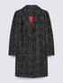 Boucl&eacute; fabric coat in wool blend image number 5