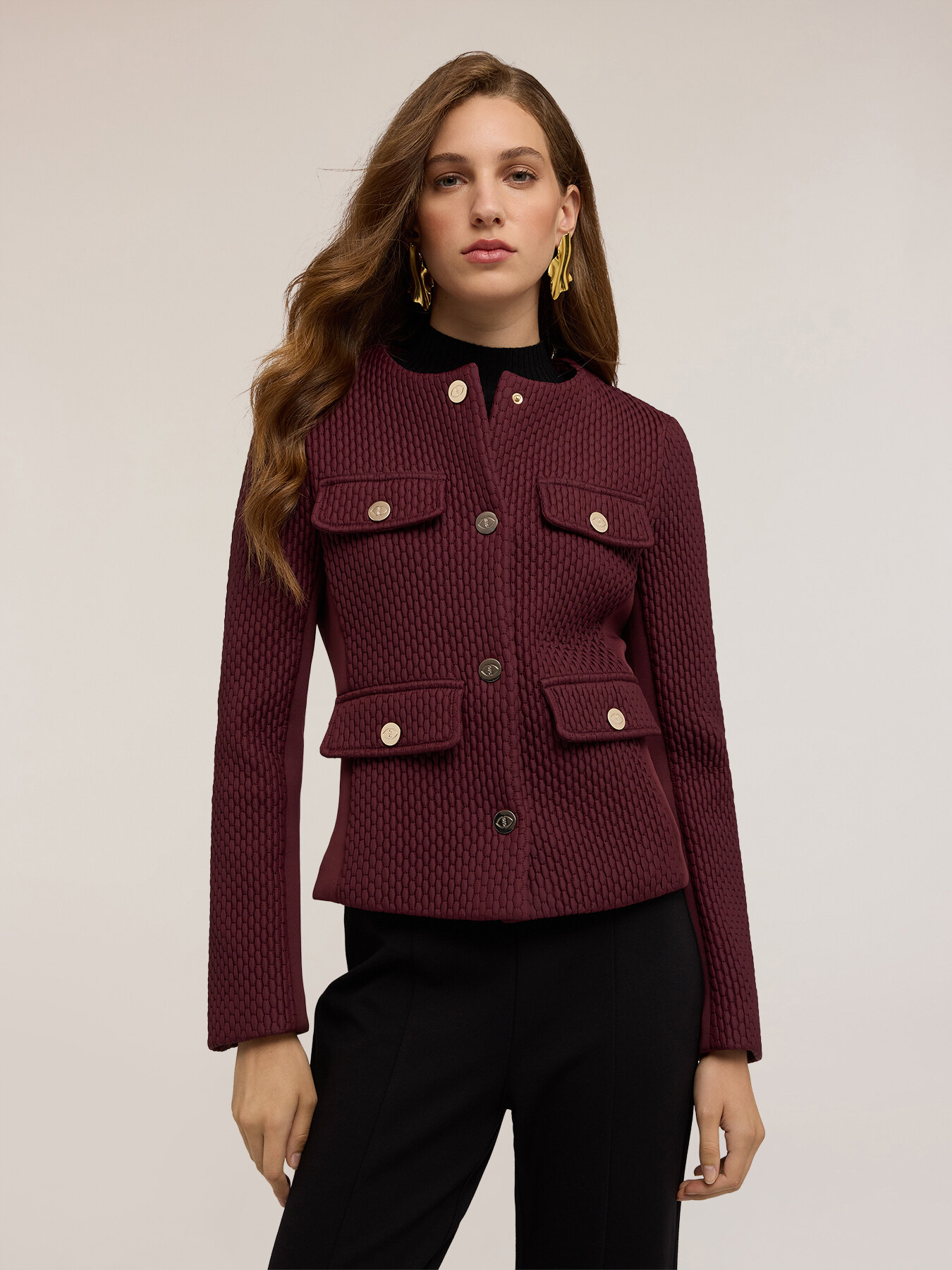 Quilted scuba jacket image number 0