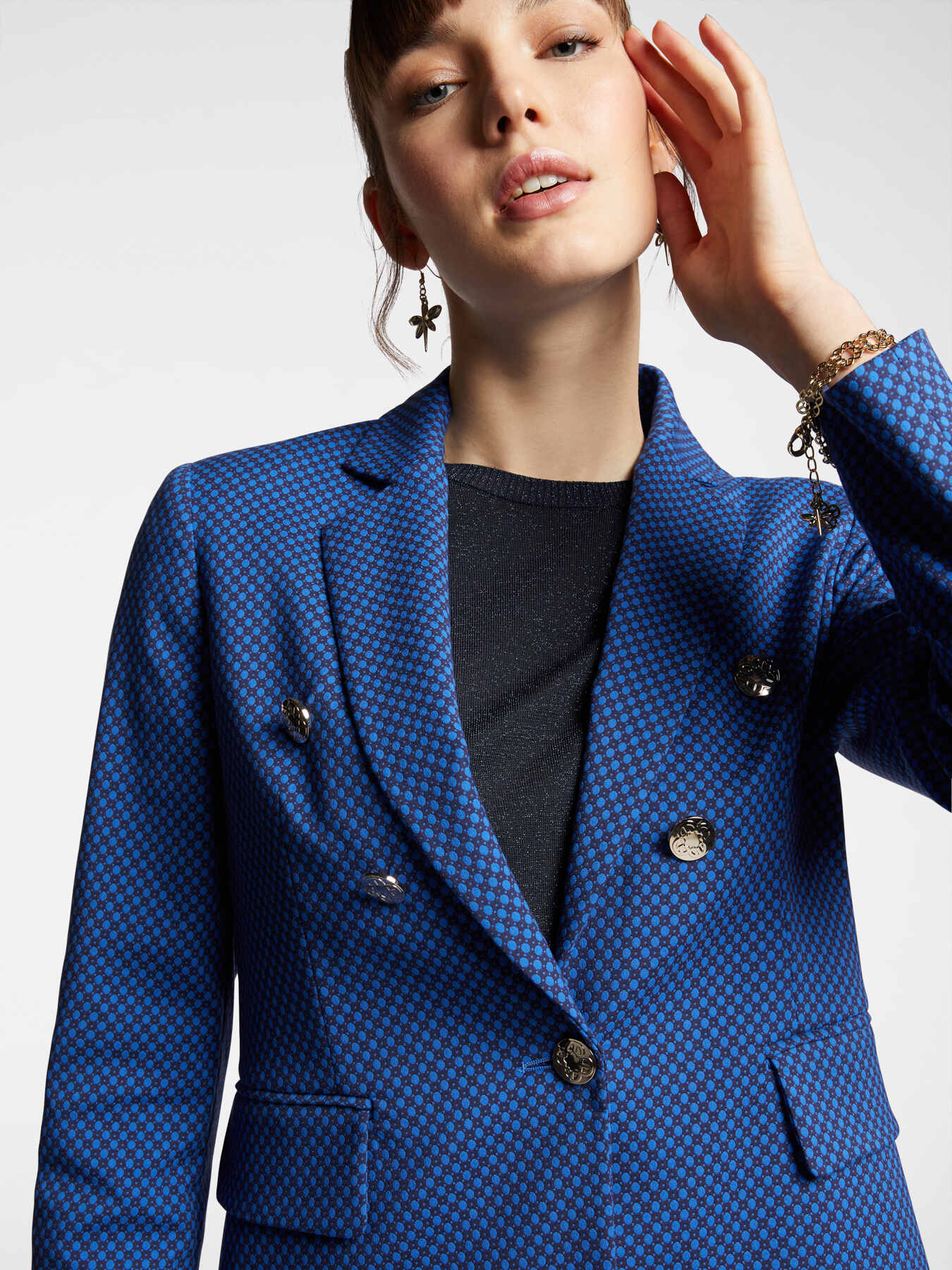 Jacquard-Blazer mit Knöpfen image number 3
