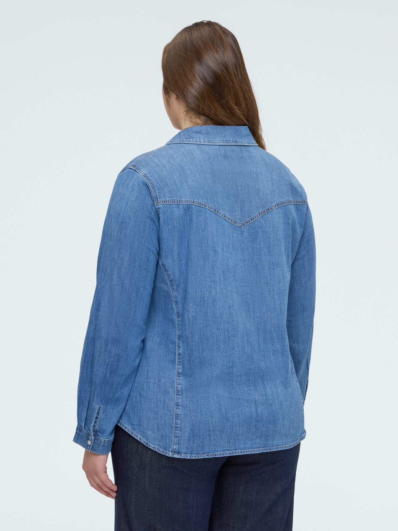 Chemise en denim avec volants image number 1