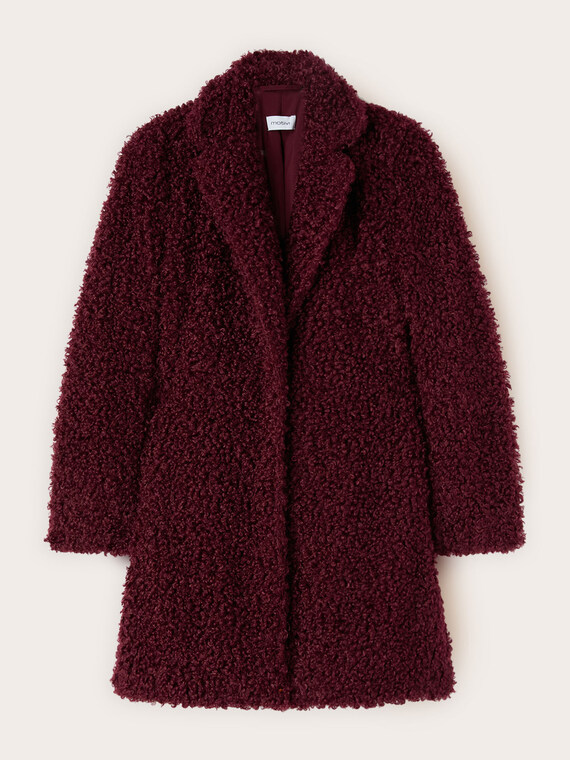 Abrigo oversize en paño bouclé