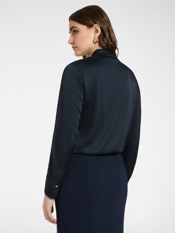 Stretch satin shirt