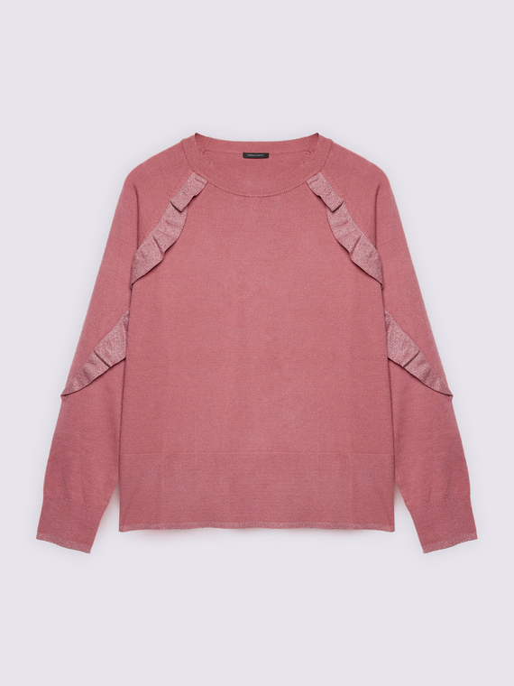 Pull ras-du-cou avec volants