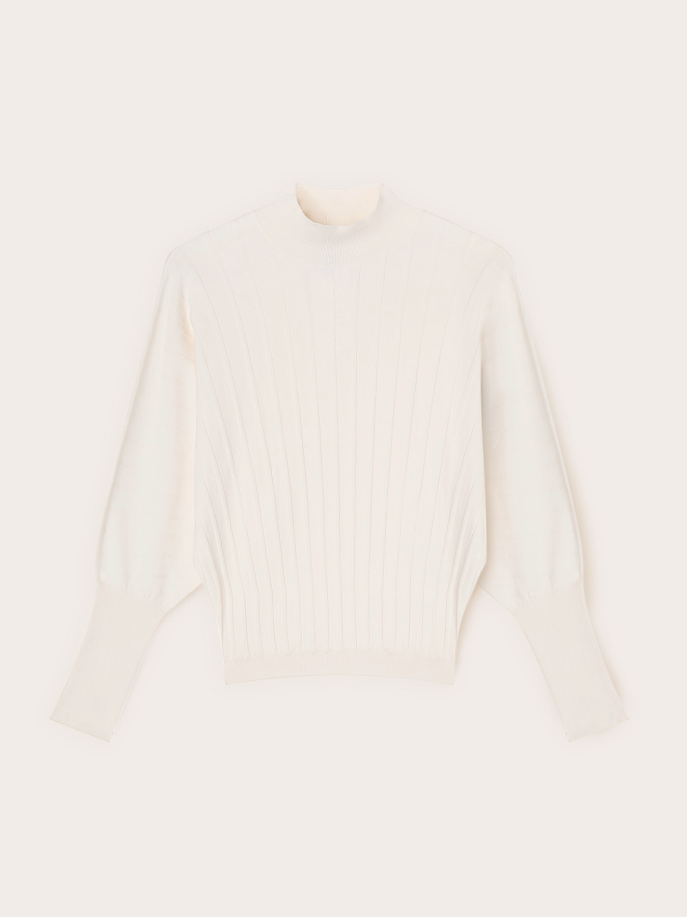 Oversized flat rib knit sweater image number 4