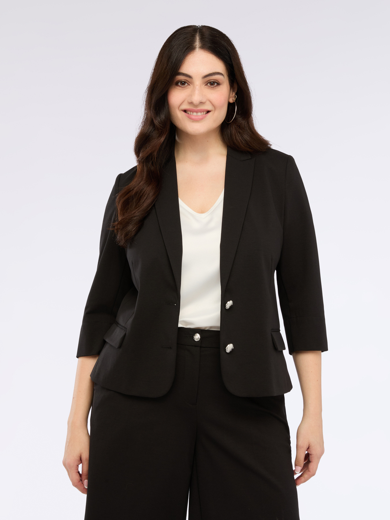 Blazer in punto Milano con manica 3/4 image number 4