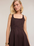 Flare dress in poplin with ajour&eacute; image number 3