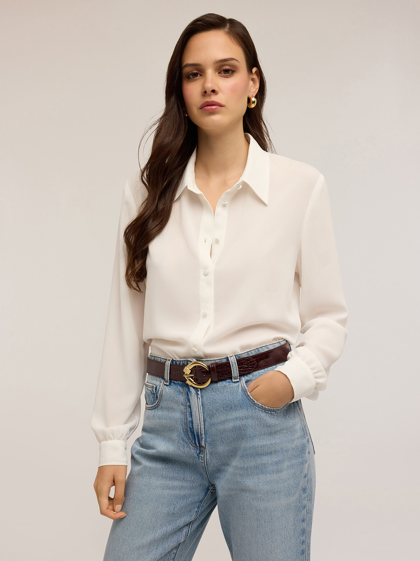 Shirt with lined buttons image number 0