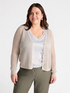 Cardigan mit Lochmuster aus Lurexgarn image number 0