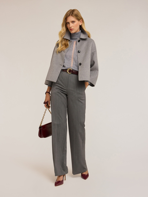 Pantaloni palazzo gessati lurex