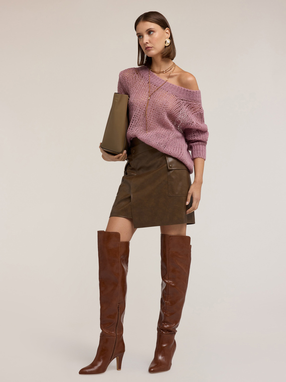 Pull oversize ajouré en mohair
