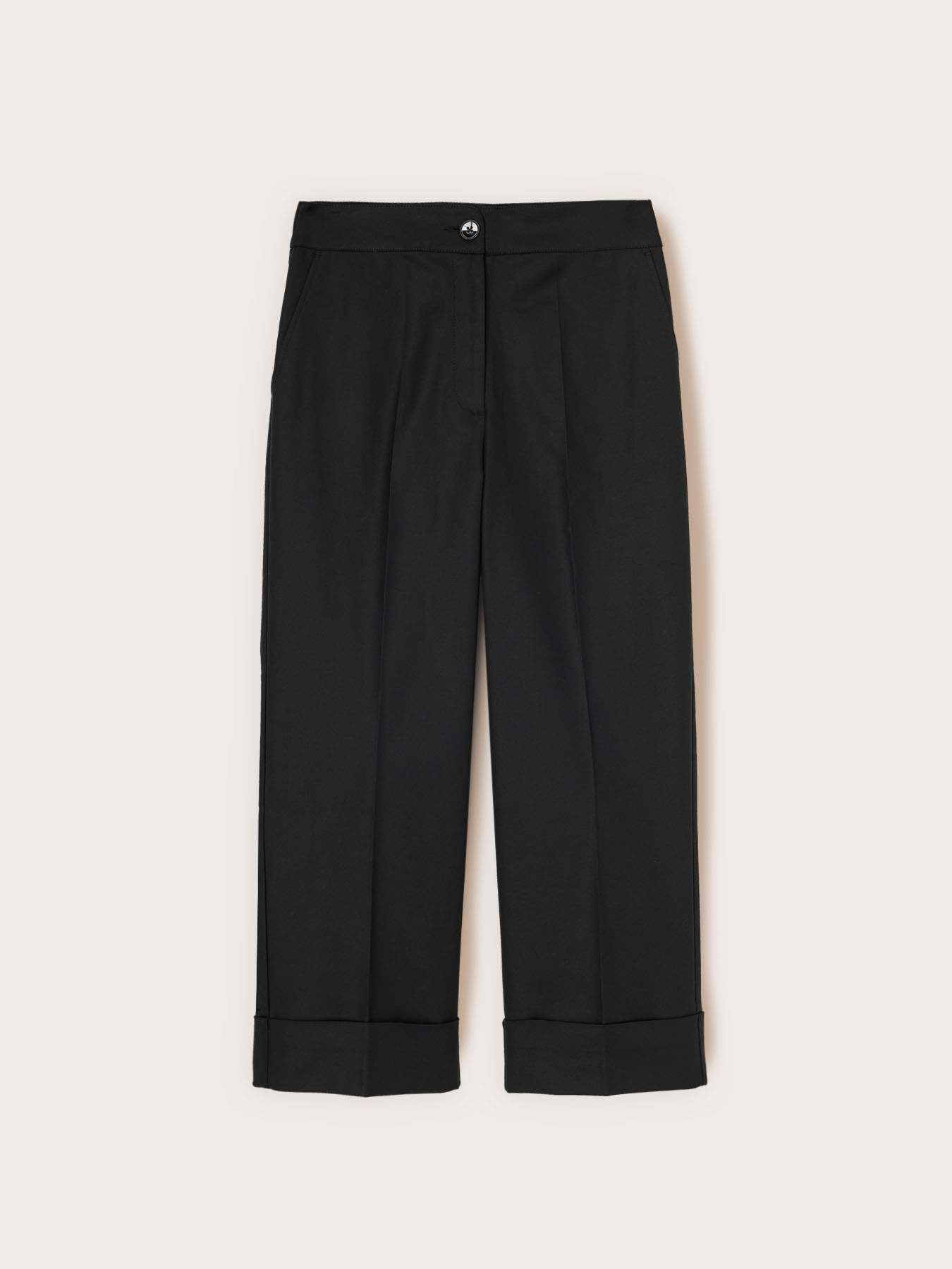 Wide-leg trousers in cotton-blend technical fabric image number 3