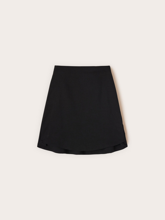 A-line skirt with asymmetrical hem