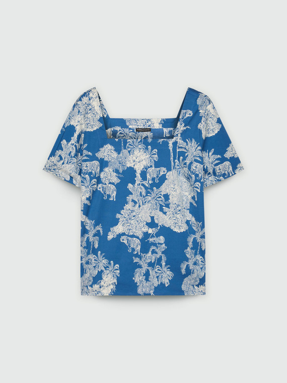 Bluse mit Dschungel-Print