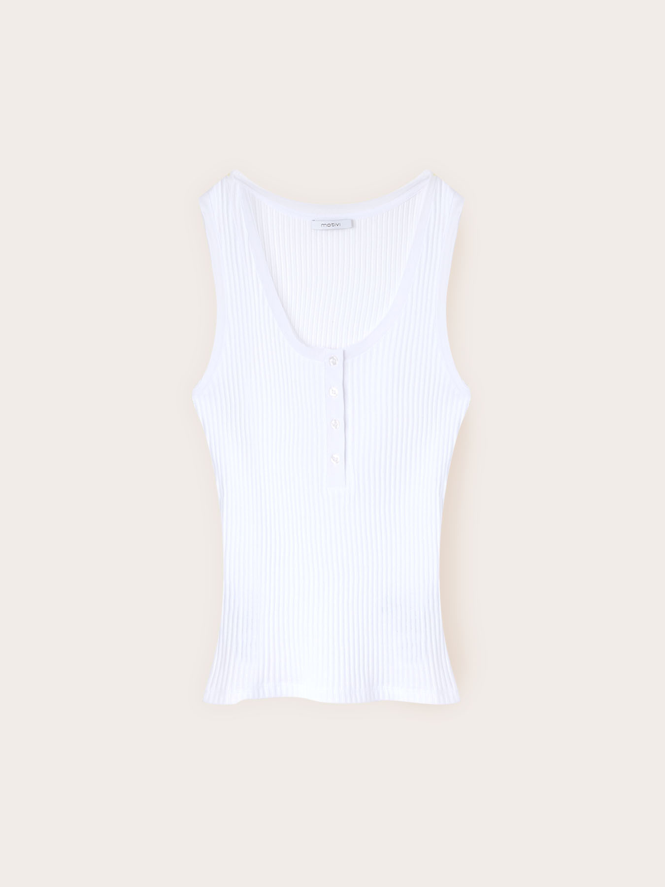 Ribbed button-up top image number 0