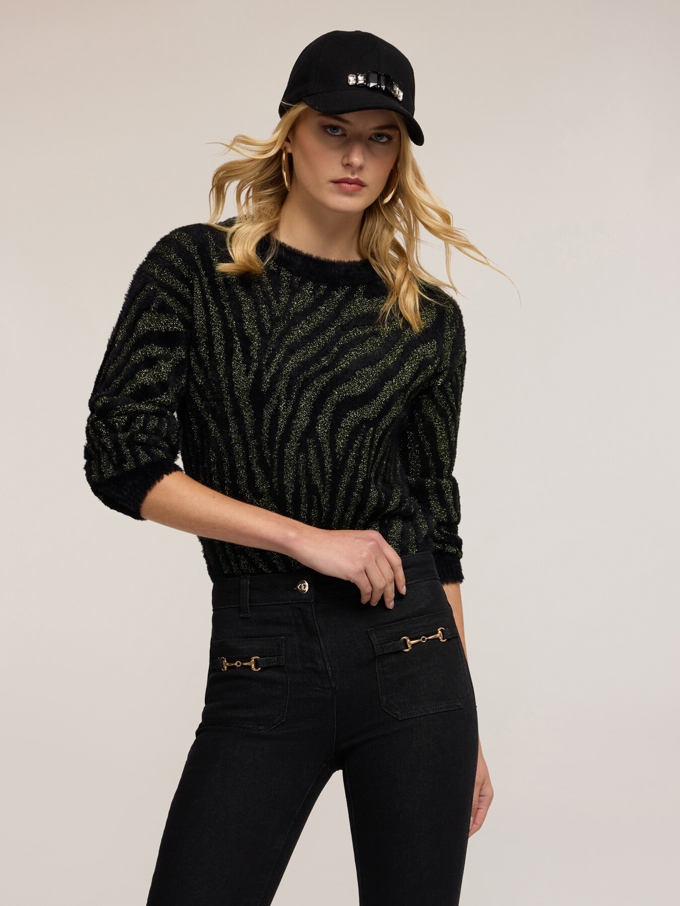 Maglia zebrata laminata image number 0