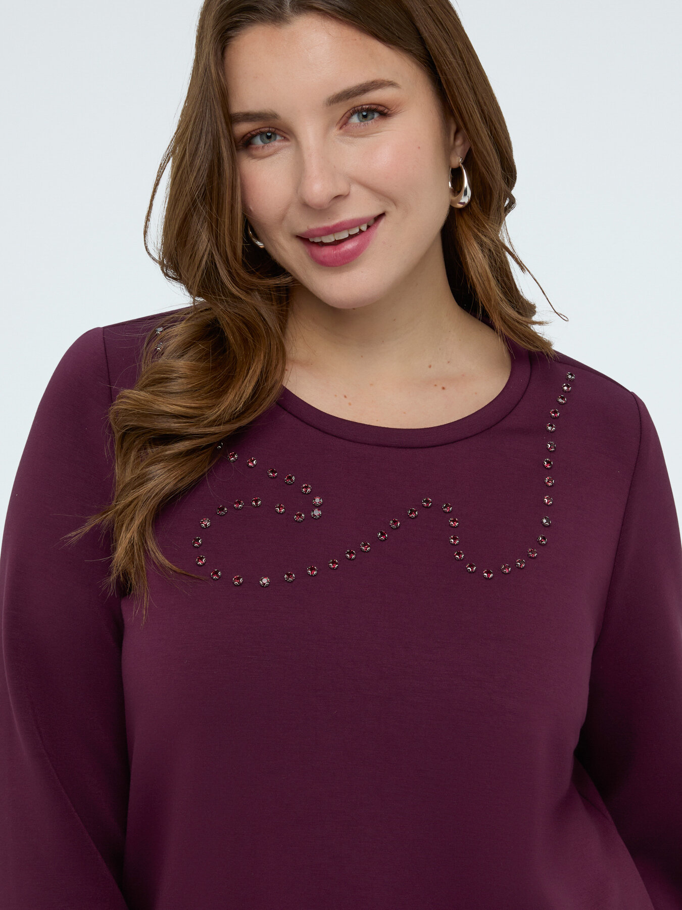 Felpa in scuba con castoni image number 0