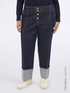 Jeans cropped con maxi risvolto image number 0