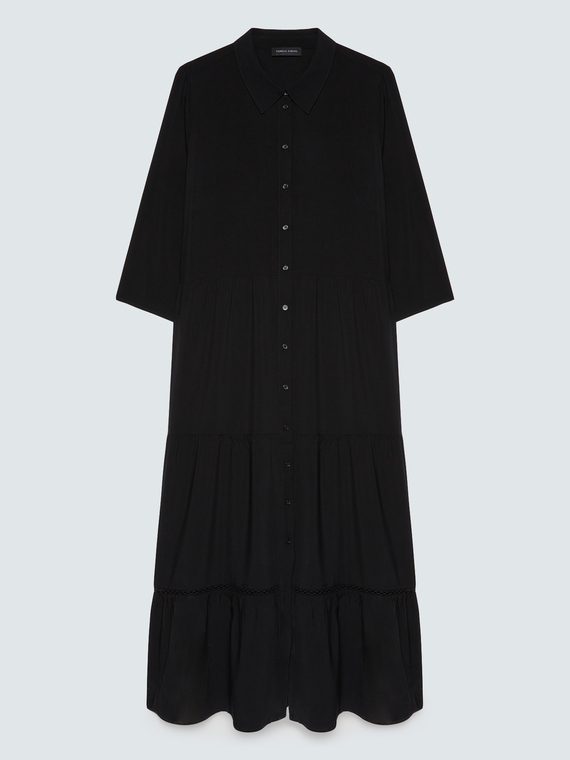 Langes Hemdblusenkleid aus Viskose
