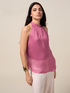 Mixed silk top image number 0