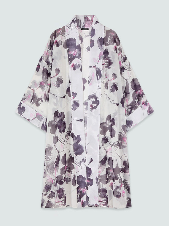 Kaftan aus Georgette mit Blumendruck