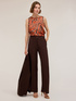 Flowing printed top with rear slit image number 0