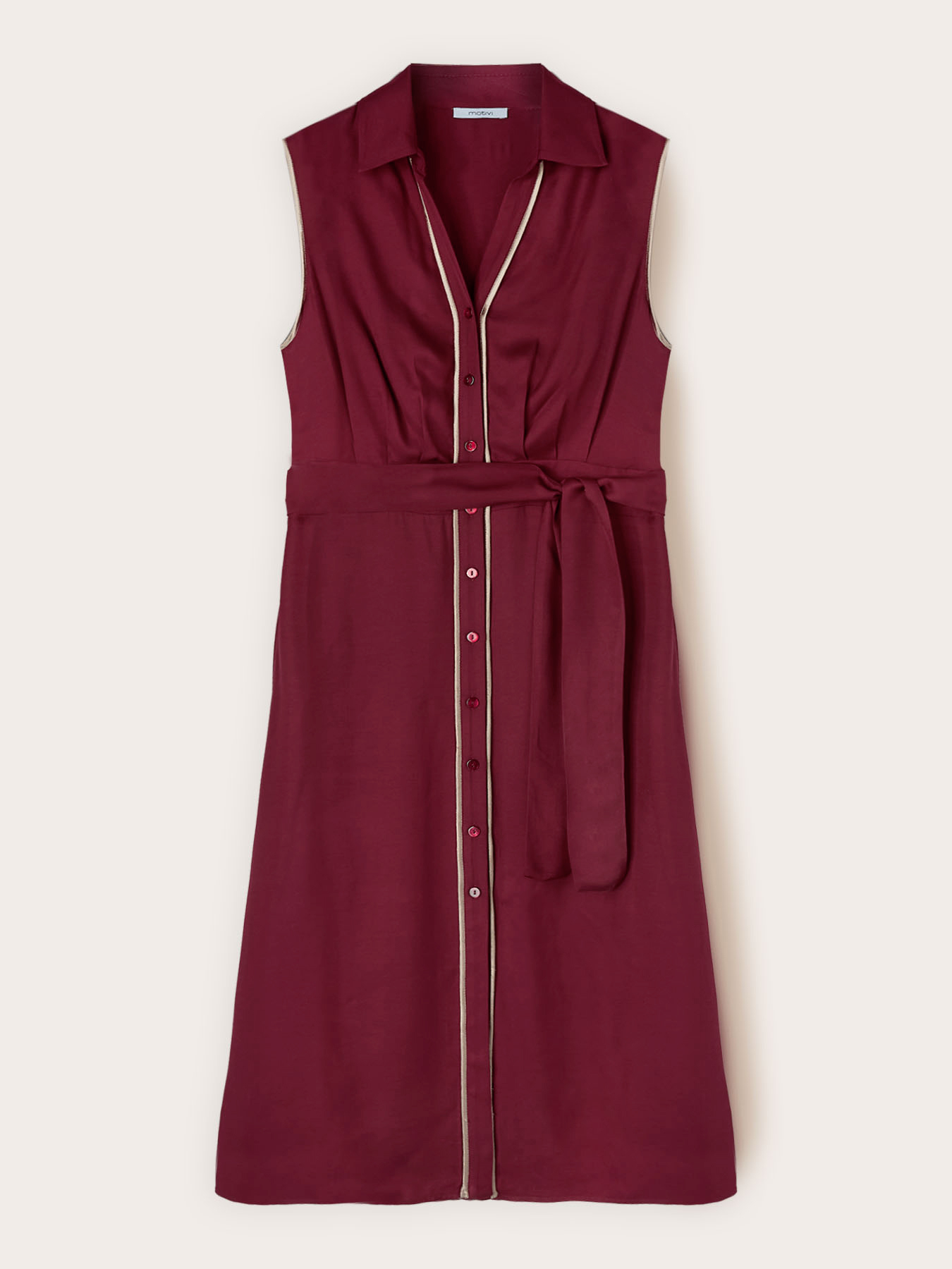 Rochie tip cămașă din twill cu curea image number 4