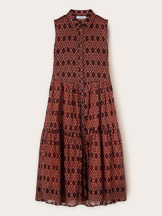 Ethnic print shirt dress