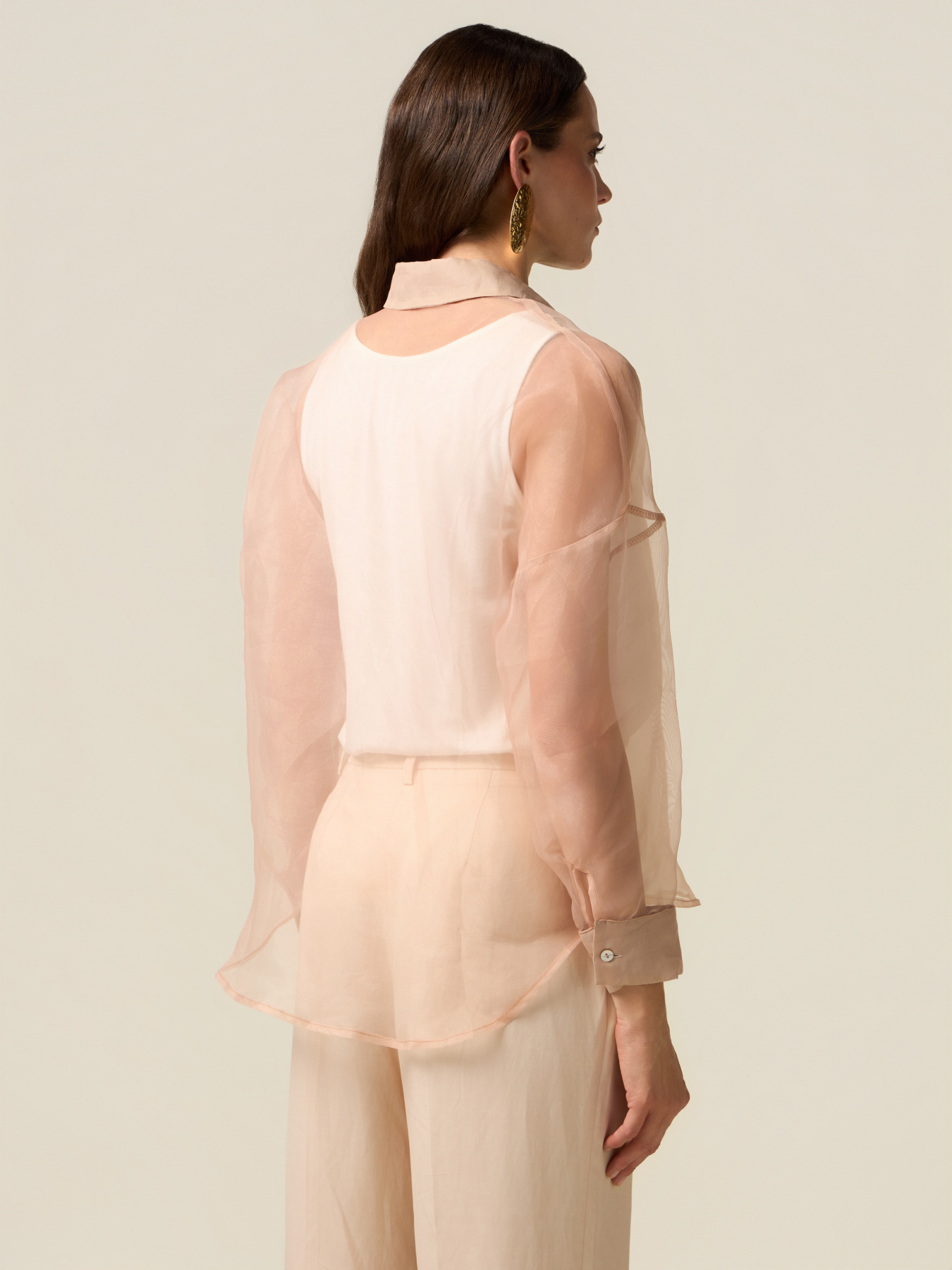 Camicia in organza con spilla image number 1