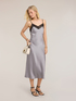 Langes Kleid aus Satin mit T&uuml;llsaum image number 0