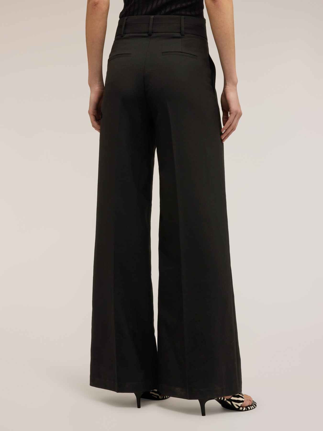 Pantalon palazzo en polyester viscose image number 1