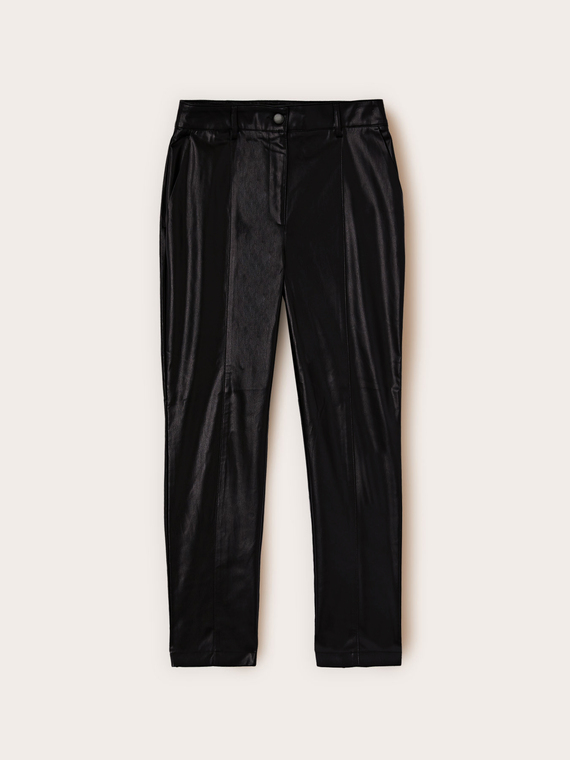 Pantalon slim fit en tissu enduit