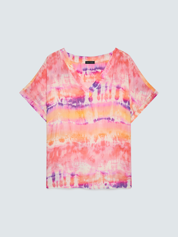 Tie-Dye-Bluse aus Viskose