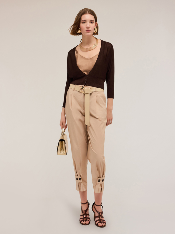 Fine knit lurex cardigan