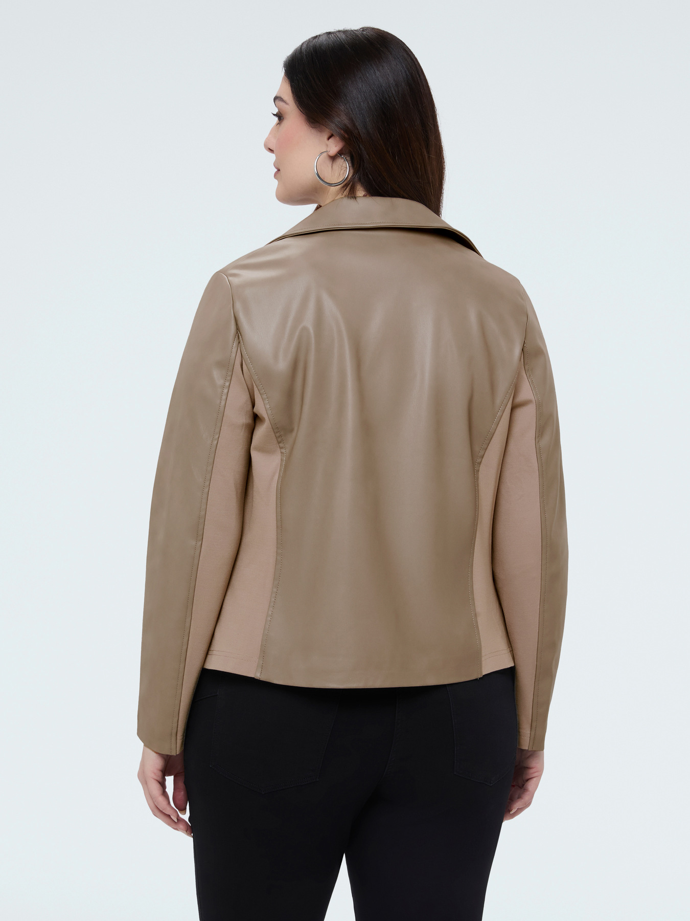 Giacca biker con inserti in tessuto stretch image number 1