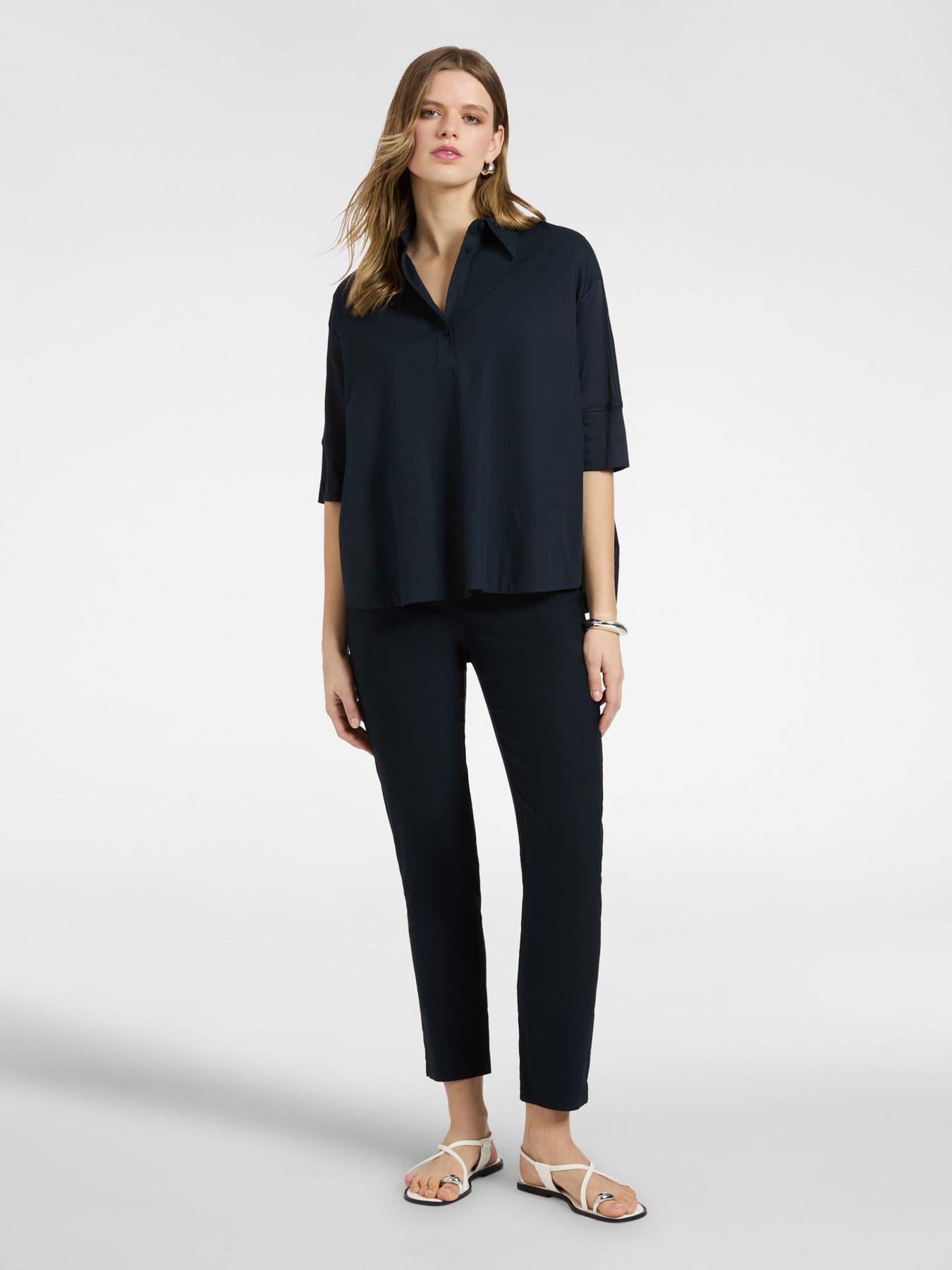 Blouse boxy &agrave; manches trois-quarts image number 2