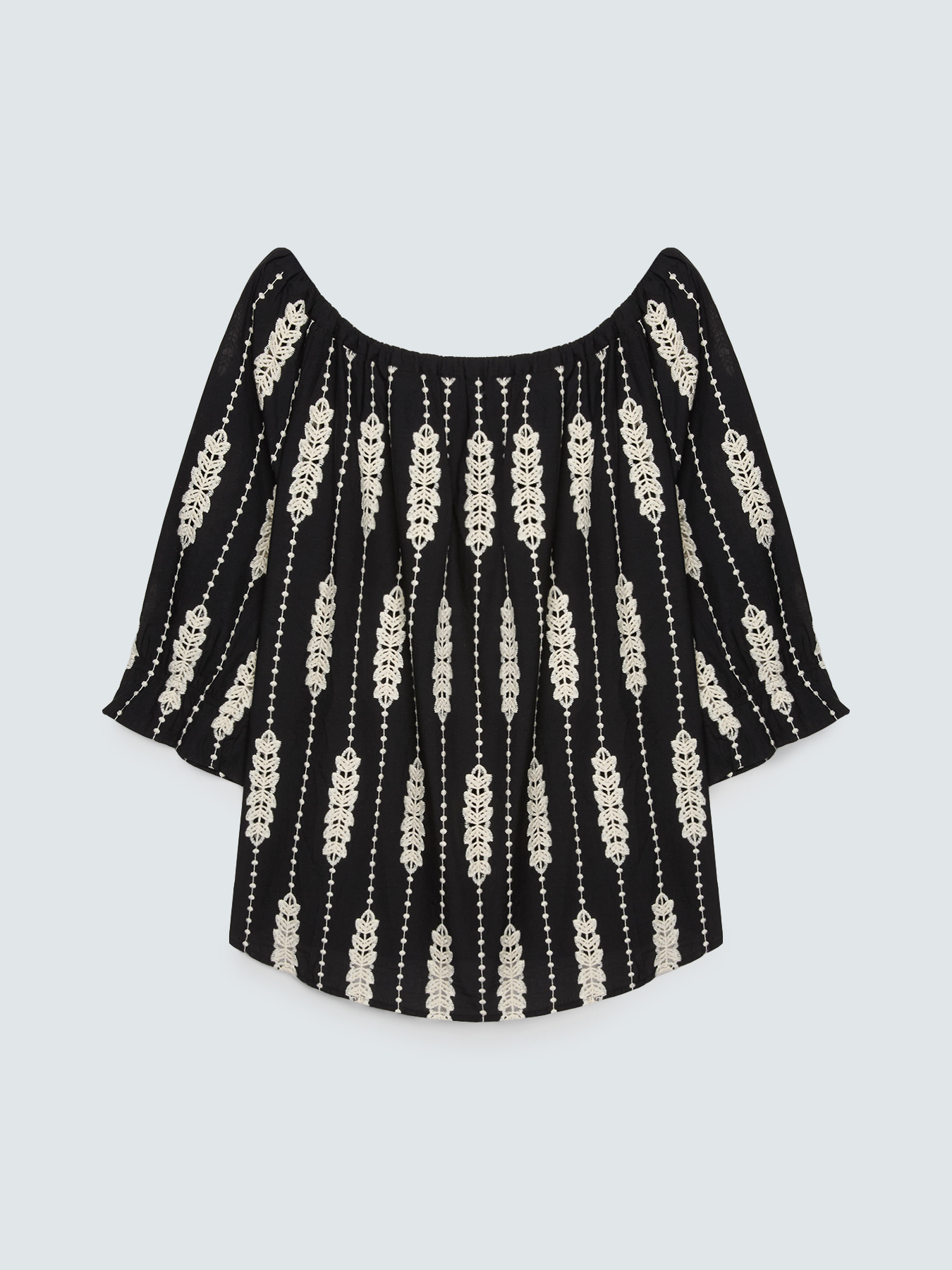 Off-Shoulder-Bluse mit Stickereien image number 4