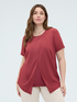 Bi-material t-shirt with wallet detail image number 0