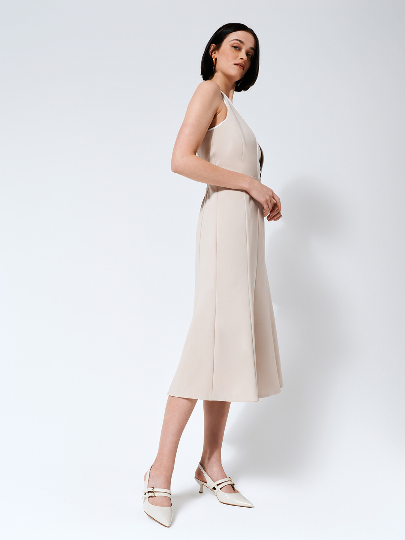 Vestito flare con inserto image number 0