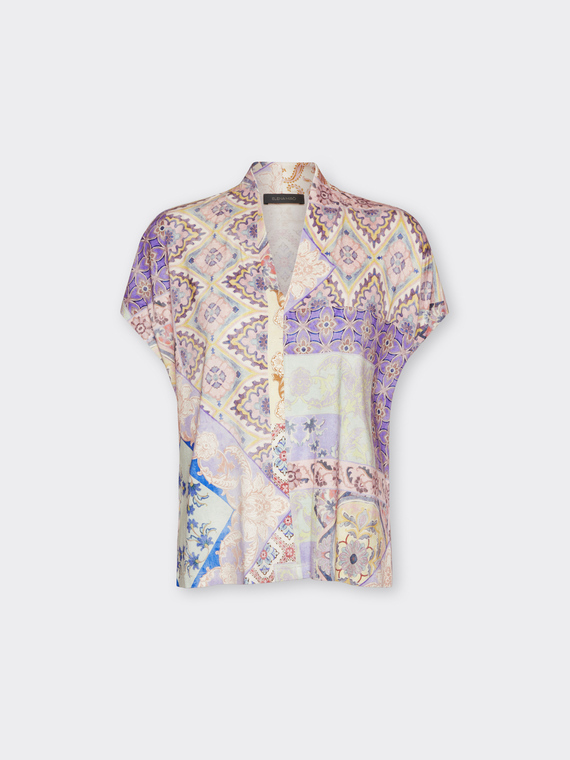 Printed viscose t-shirt