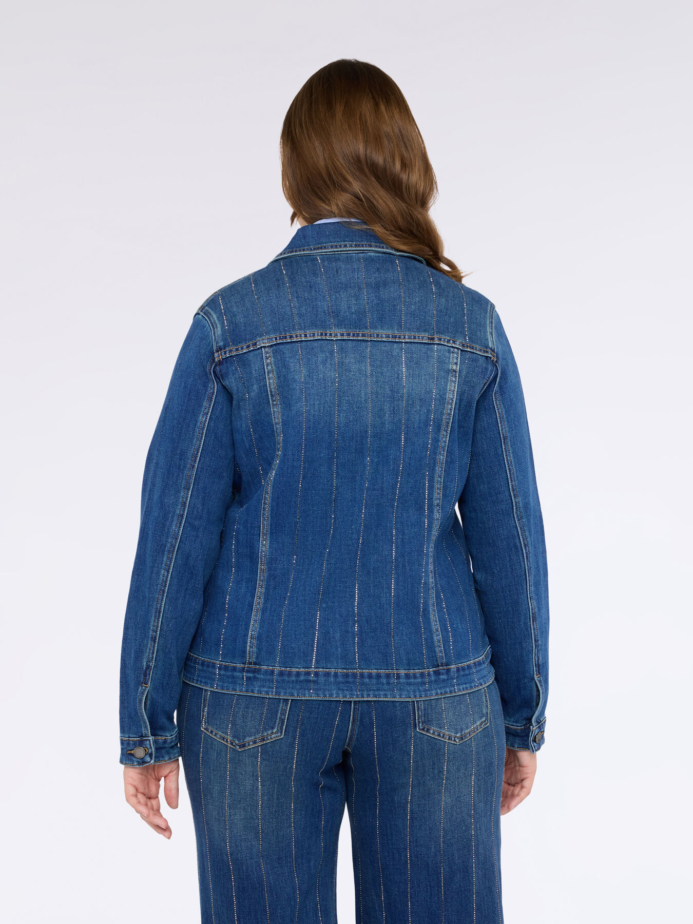 Giacca di jeans con gessatura in strass image number 1