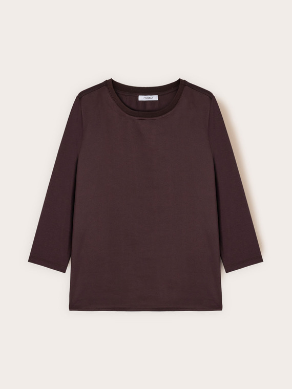 Basic two-material T-shirt