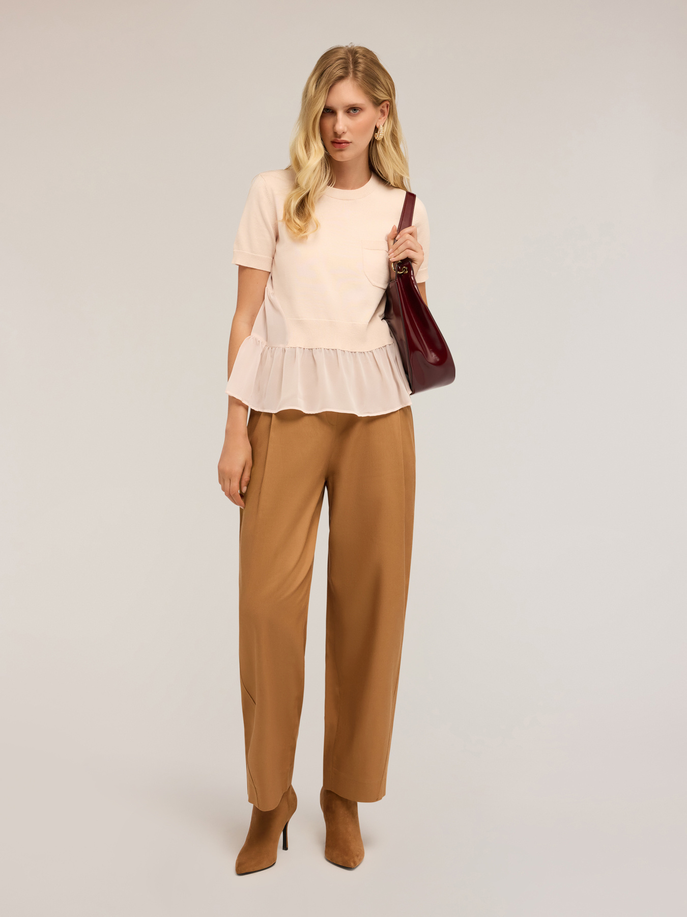 Pullover mit Georgette-Volant image number 2