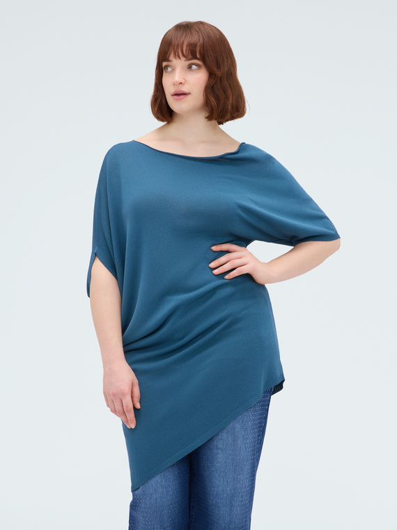 Asymmetrischer Strickpullover aus Viskosemischung