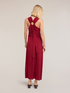 Long cr&ecirc;pe de chine dress with ring image number 1