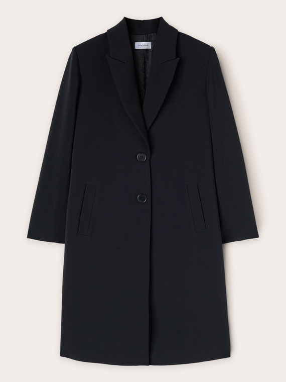 Cappotto monopetto in tessuto crêpe