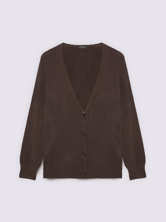 V-neck knit cardigan