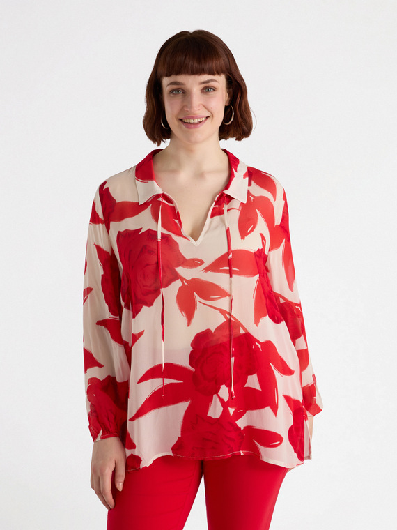 Rose print blouse