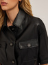 Cropped jacket with collar in coated fabric image number 2